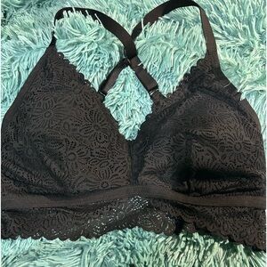 Auden NWT Lightly Lined Crossback Bralette Black XL